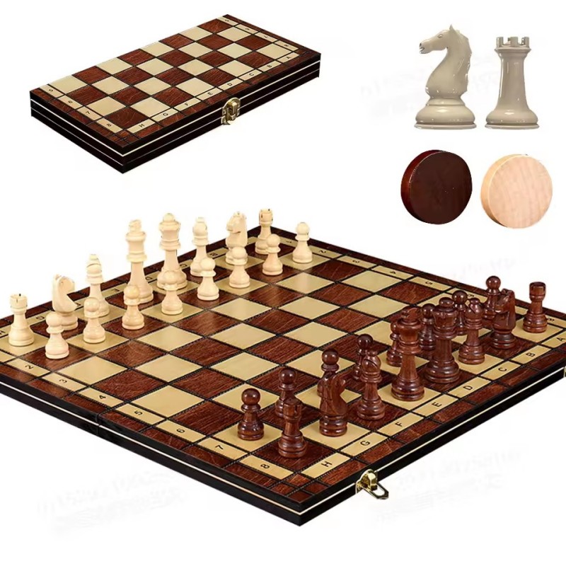 Board Game Yearbook - 3 in 1 Wooden Chess Set