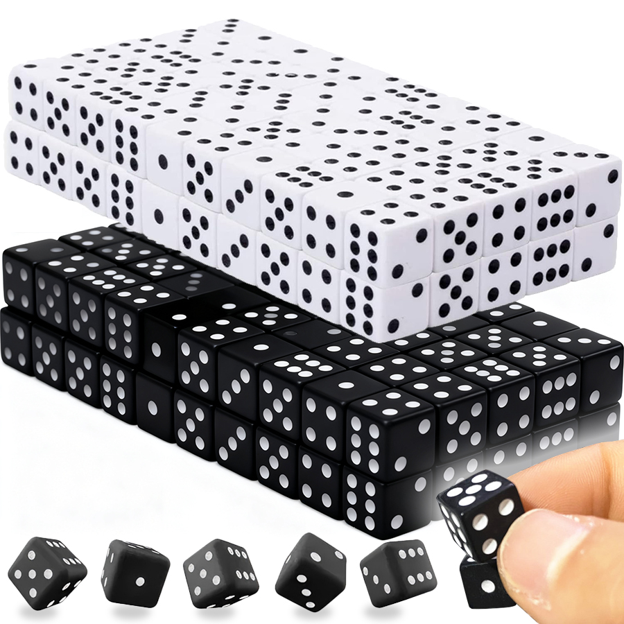 Board Game Sequence - 100pcs 8mm Small Square Corner Dice