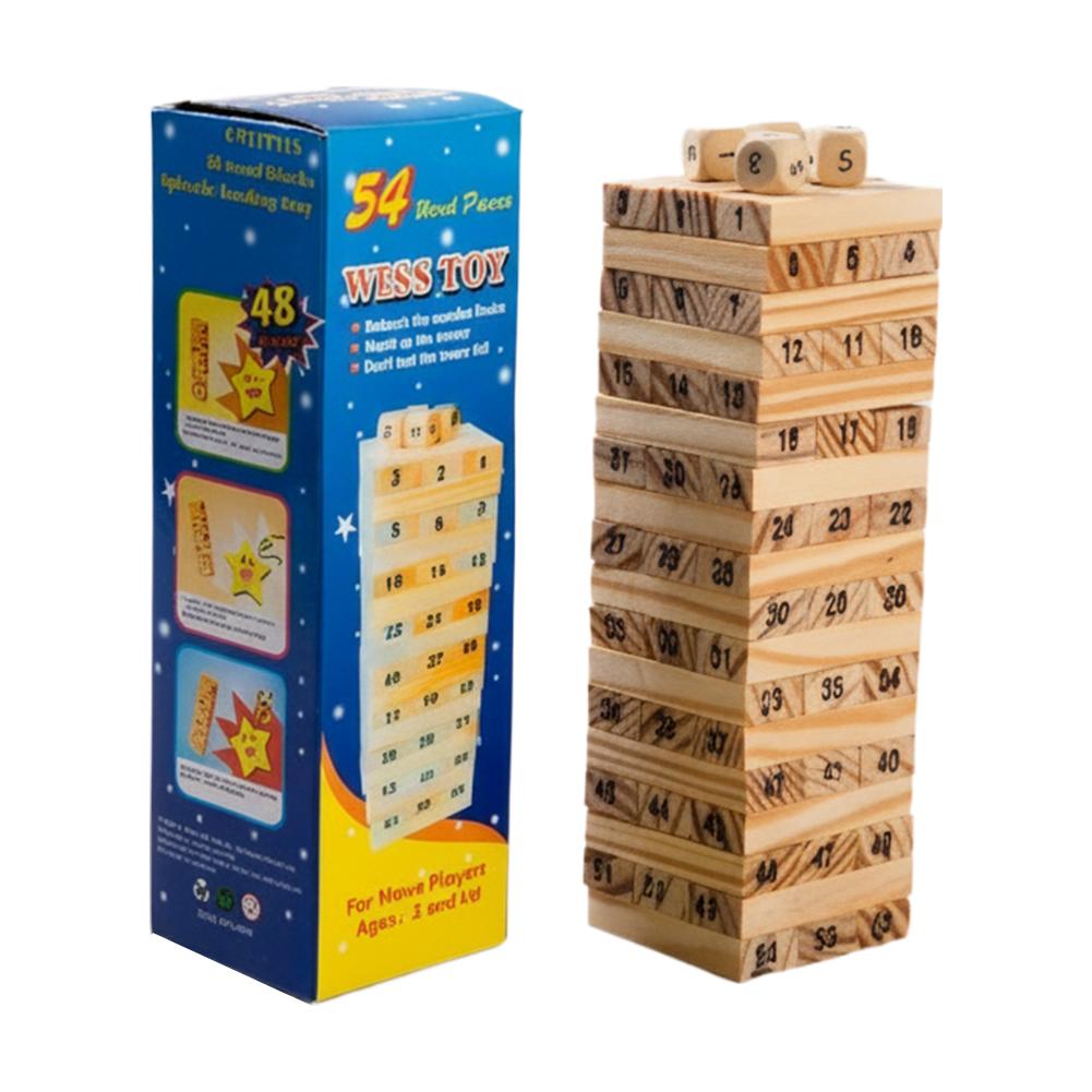 Board Game Jenga - Small Size Wooden Building Blocks Kids