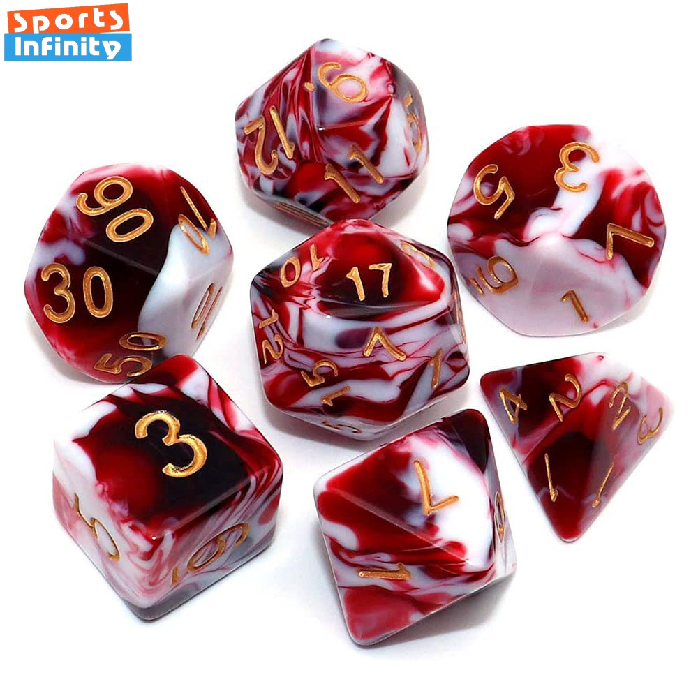 7 Pcs/set Double Colors Polyhe - đánh giá và giá Board Game Ludo