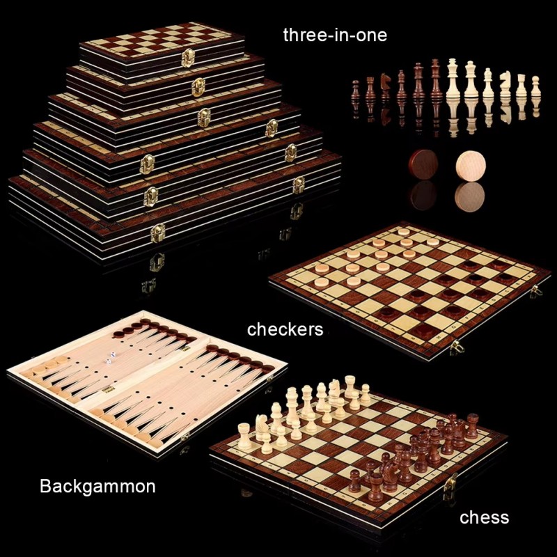 3 in 1 Wooden Chess Set Portab - đánh giá và giá Board Game Yearbook