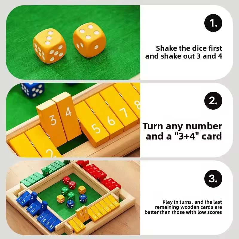 Box Game Wooden Dice Four-Side - đánh giá và giá Board Game Flip 7