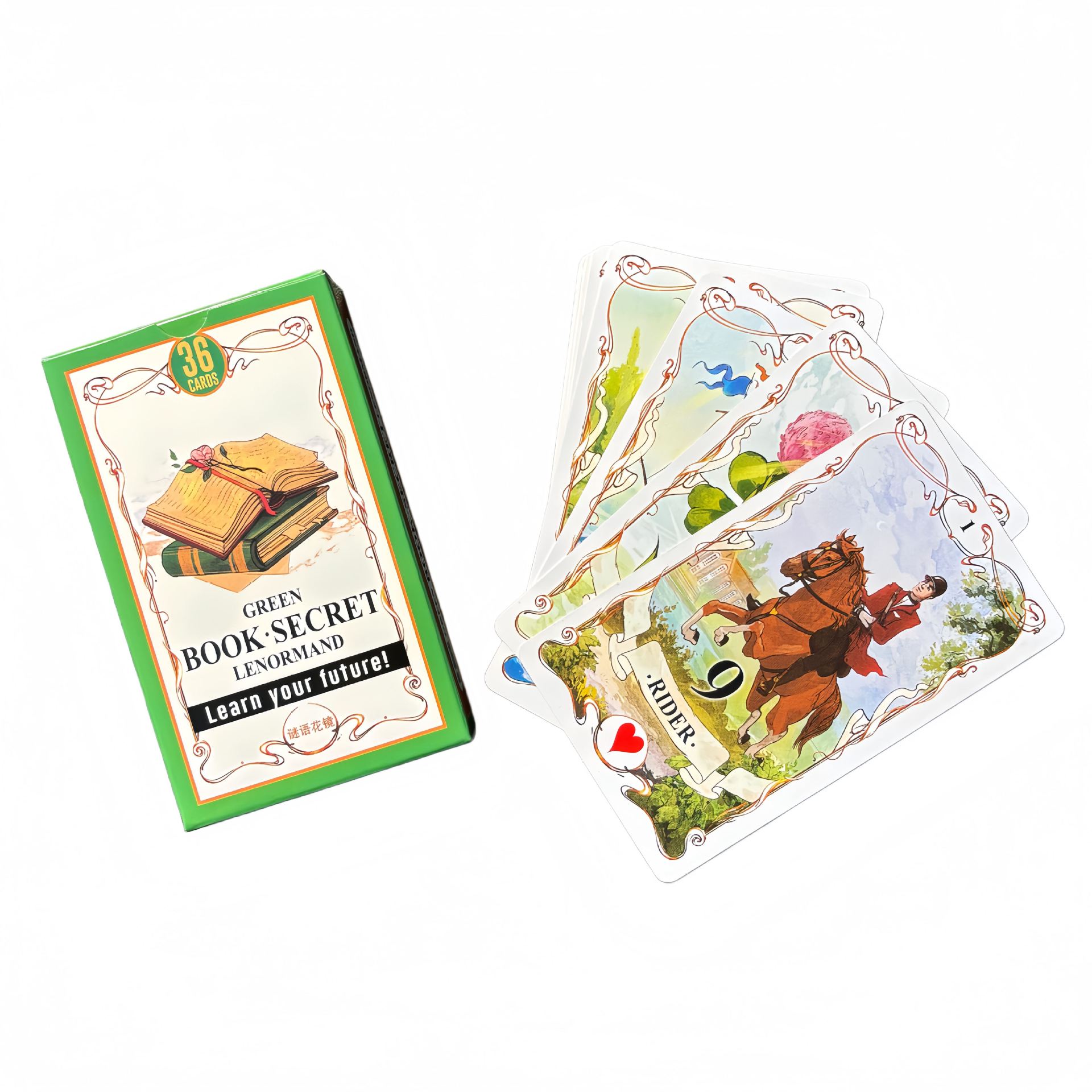36PCs Green Book Secret Lenorm - đánh giá và giá Board Game Yearbook