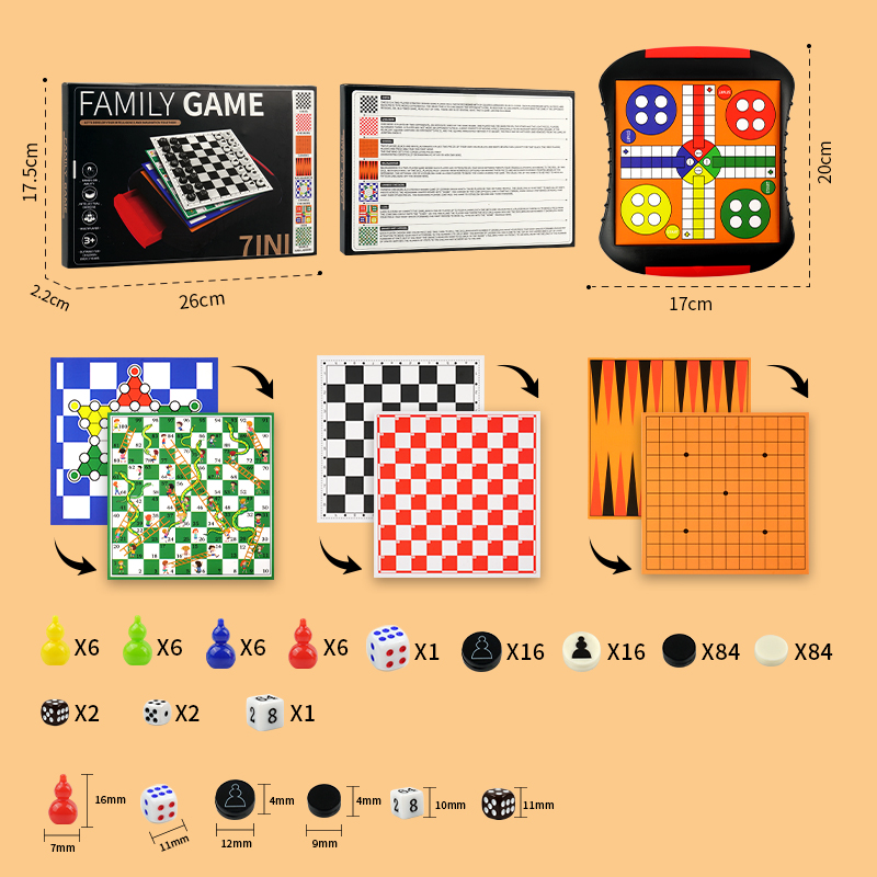 3-in-1/5-in-1/7-in-1 Board Gam - đánh giá và giá Board Game Ludo